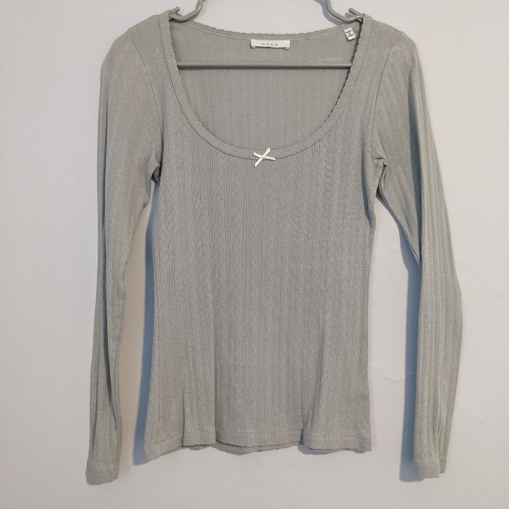 Dôen Romy tee gray small pointelle